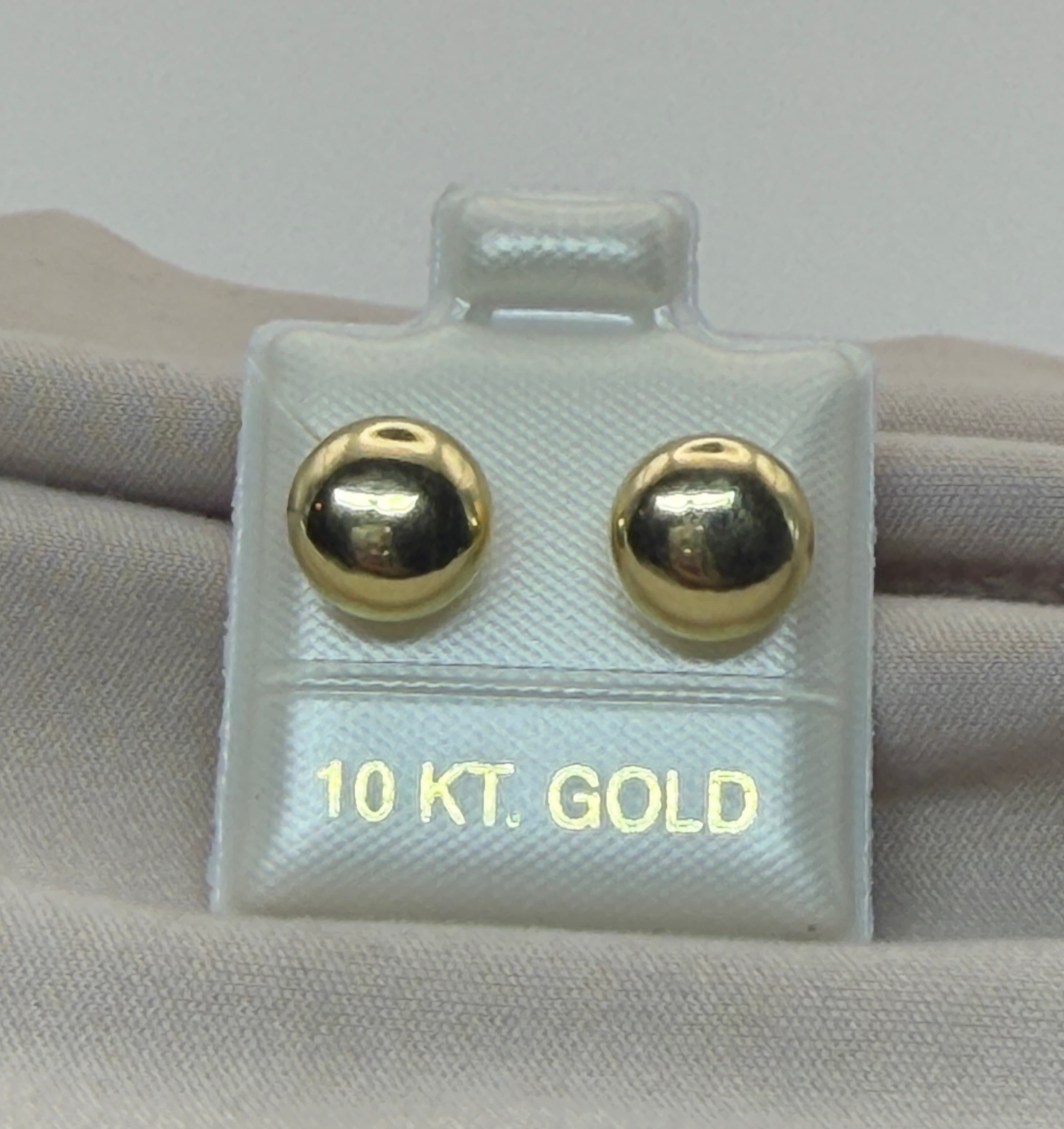 Broqueles Bolita Lisa — Oro 10k