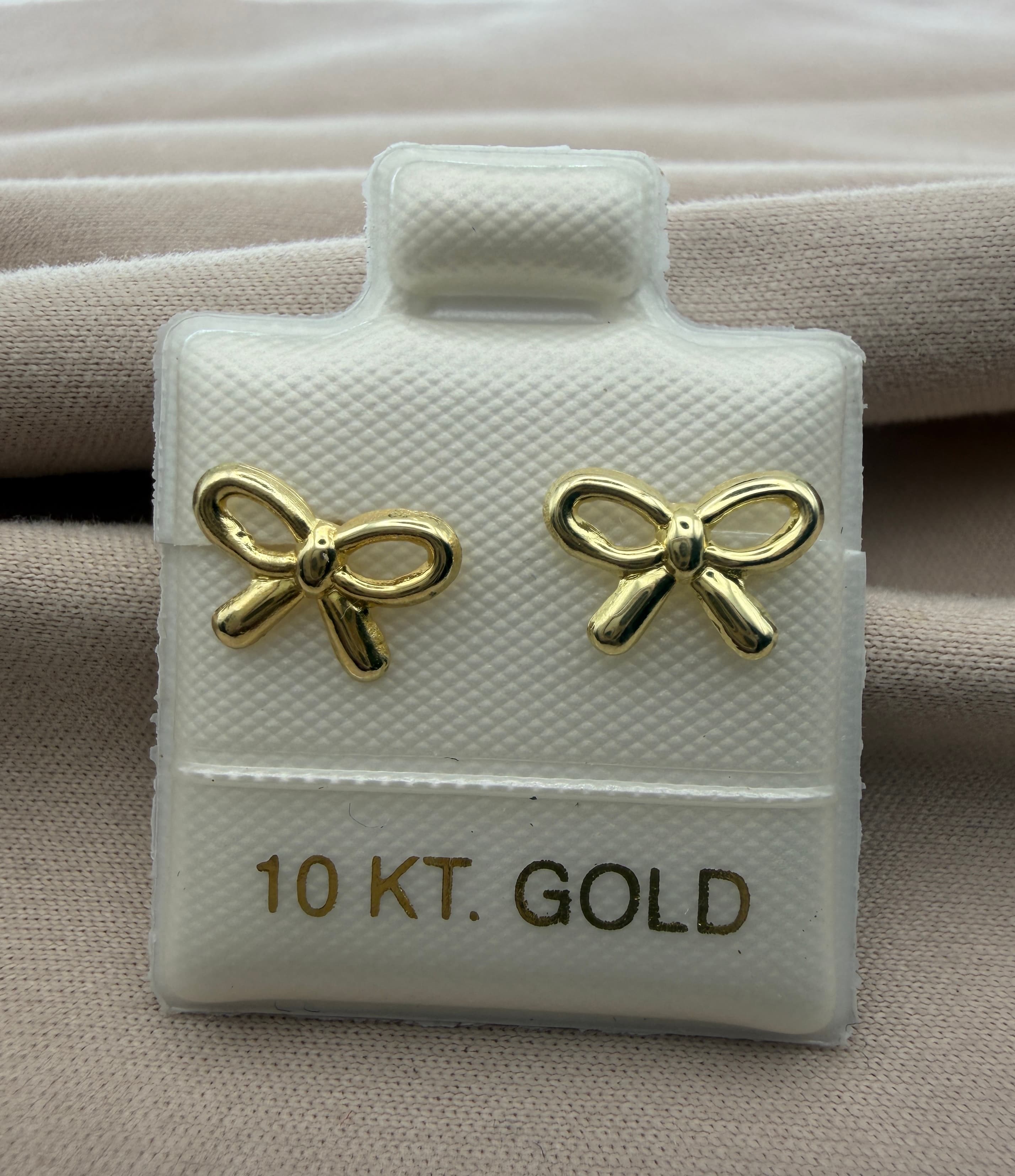 Broqueles Moño de Oro — Oro 10k